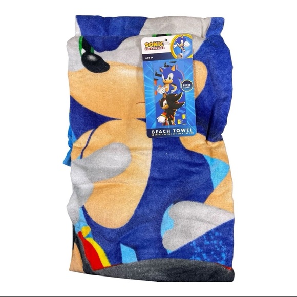 Sonic the Hedgehog Beach Towel Sonic & Shadow  28 x 58 Super Soft Sega Summer - Picture 8 of 9